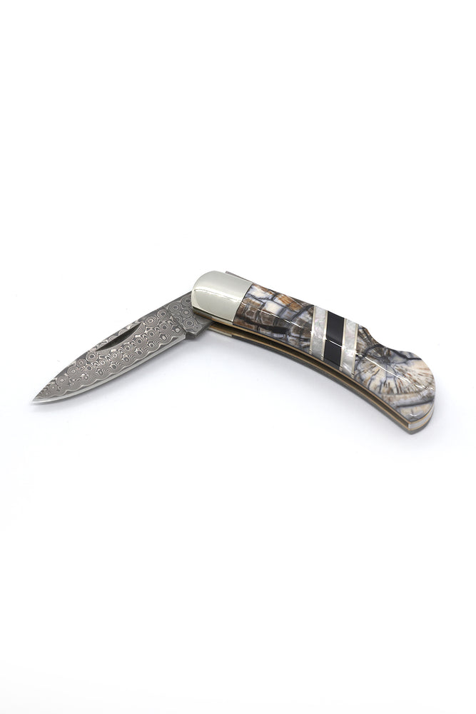 Mammoth Tusk and Damascus Steel Knife