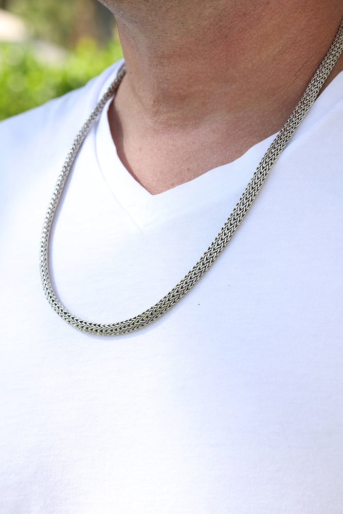 Sterling Silver Handcrafted Bali Chain (24")