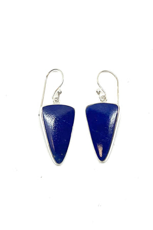 
                
                    Load image into Gallery viewer, Lapis Lazuli Modern Triangle Earrings
                
            