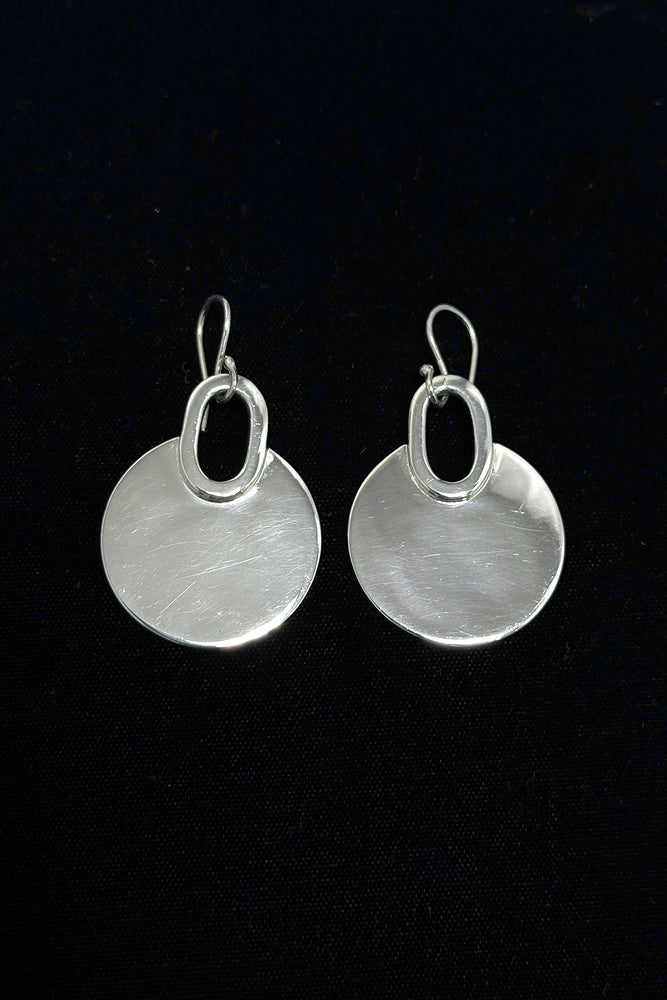 Sterling Silver Circle Drop Earrings