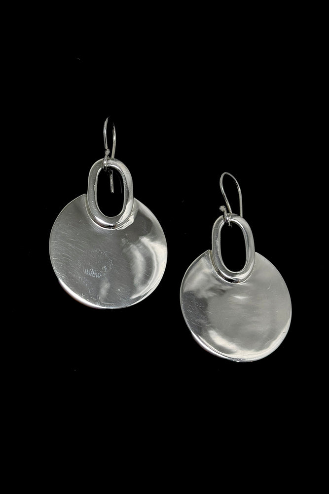 Sterling Silver Circle Drop Earrings