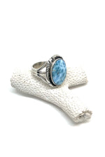 Sterling Silver Larimar Ring (Size 8, 10)