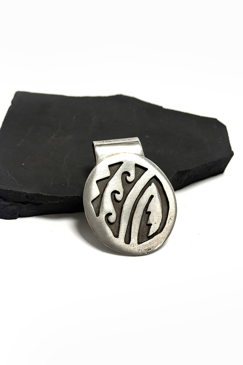 Navajo Sterling Silver Overlay Money Clip