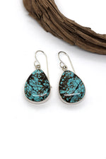 Number 8 Turquoise Teardrop Earrings