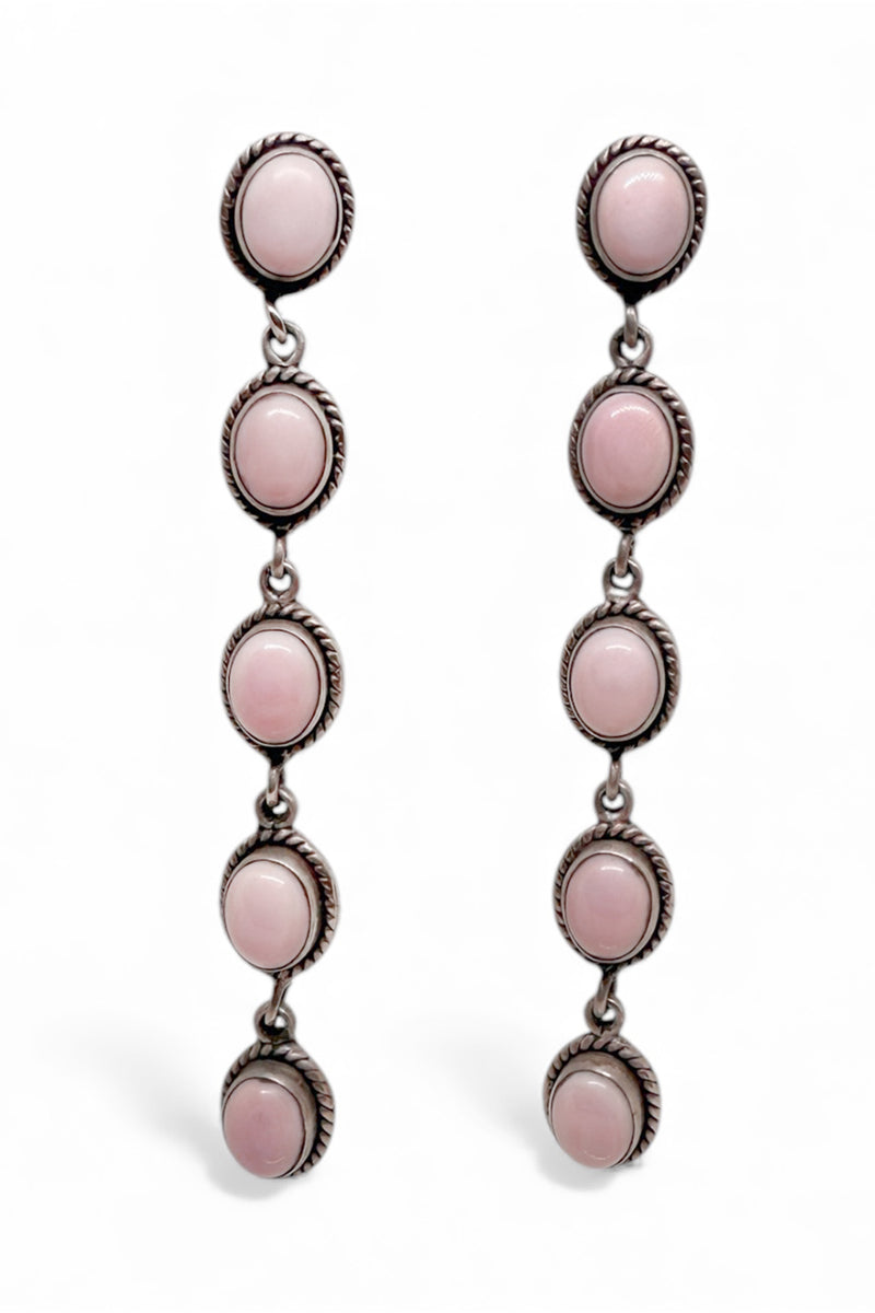 Pink Conch Navajo Sterling Silver Earrings