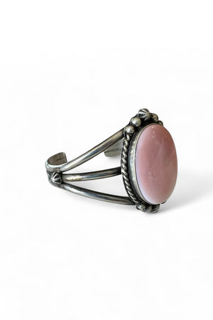 Pink Conch Navajo Sterling Silver Cuff Bracelet