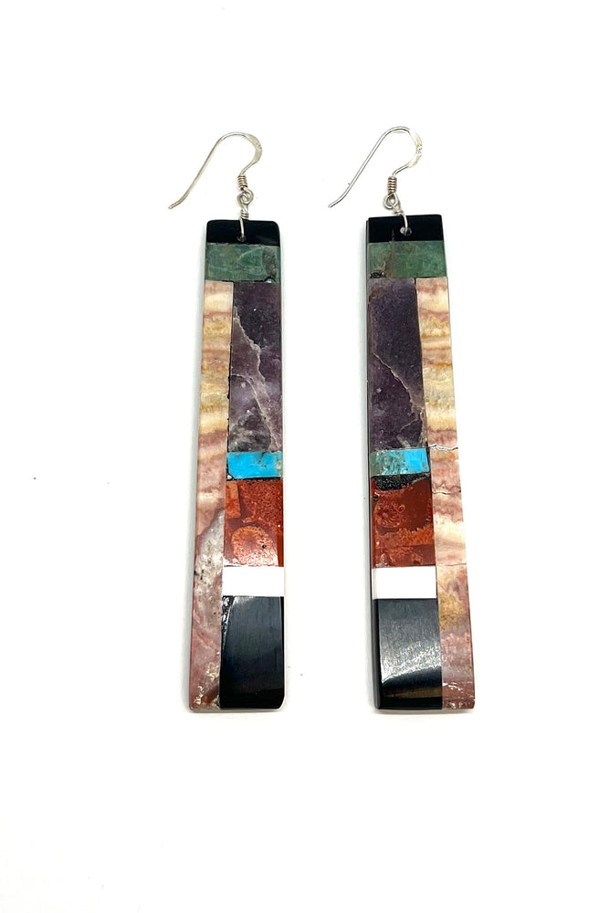 
                
                    Load image into Gallery viewer, Statement Santo Domingo Mosaic Inlay Earrings
                
            