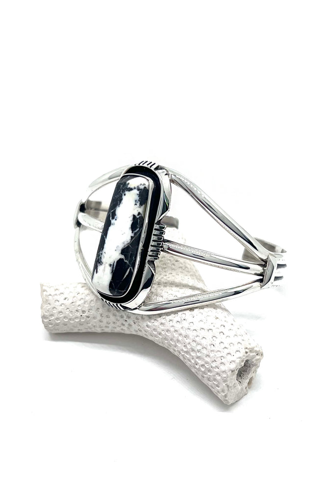 
                
                    Load image into Gallery viewer, Anthony Kee White Buffalo Cuff Bracelet
                
            