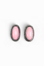 Navajo Pink Conch Sterling Silver Post Earrings by Joe Begay