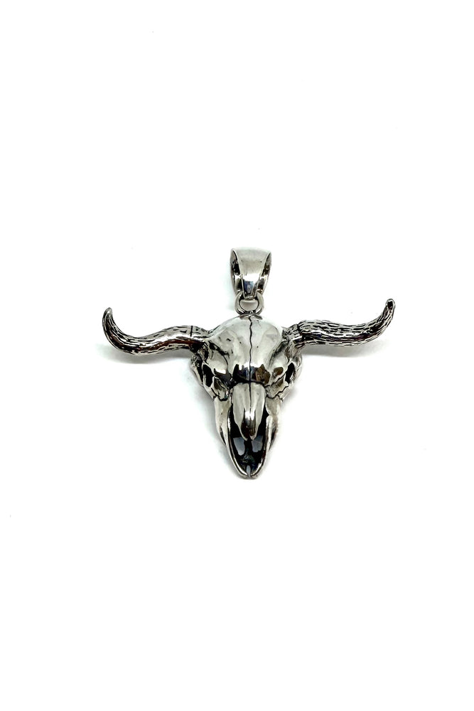 Sterling Silver Longhorn Skull Pendant