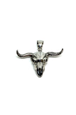 Sterling Silver Longhorn Skull Pendant