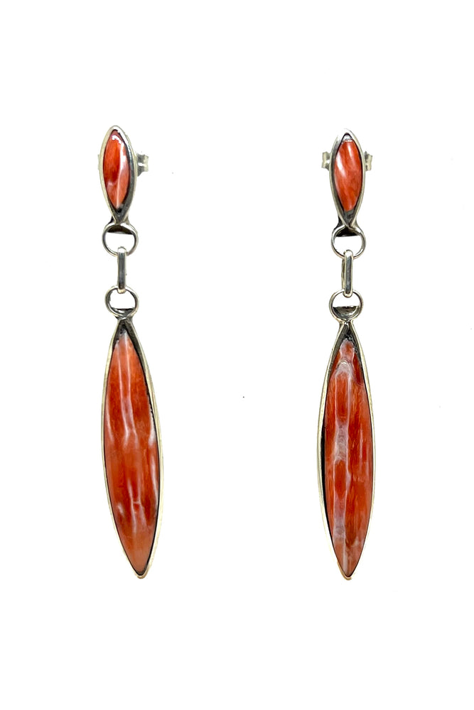 Zuni Handmade Red Spiny Shell Post Earrings