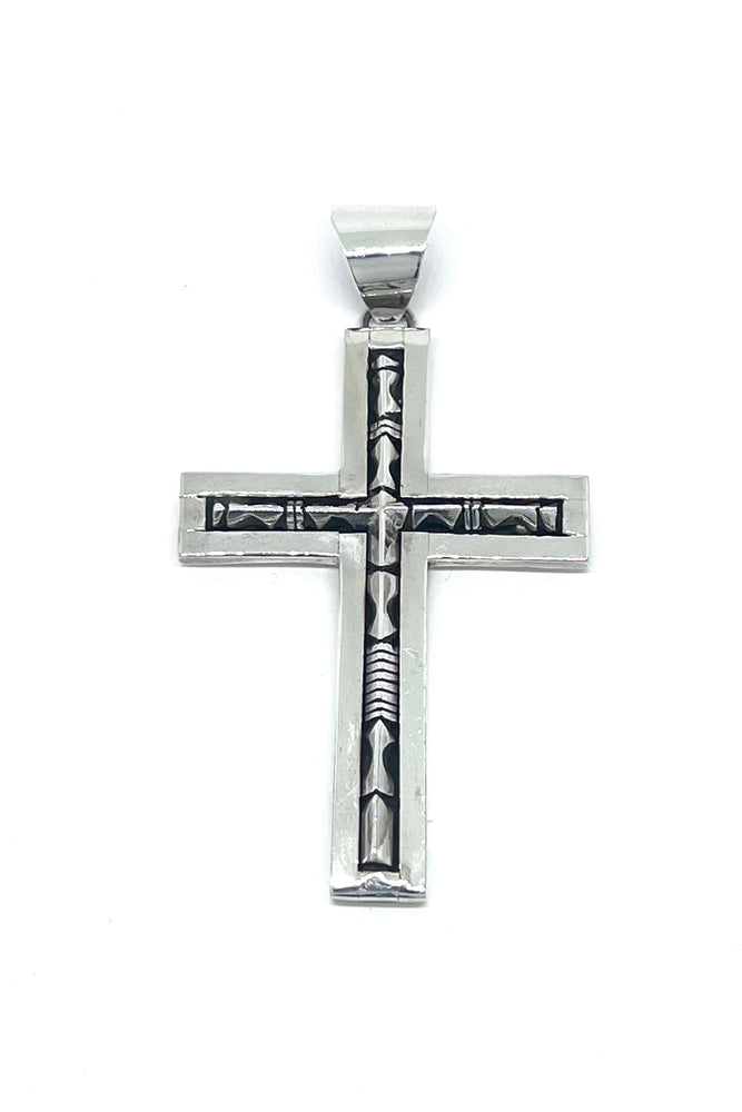 Navajo Sterling Silver Cross Pendant