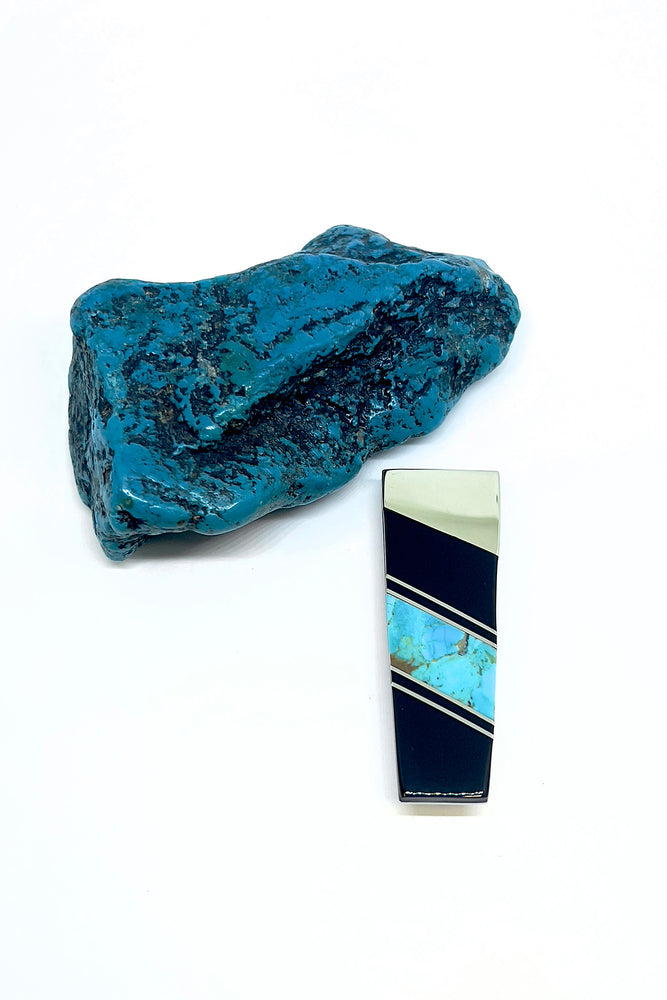 
                
                    Load image into Gallery viewer, Black Jet and Turquoise Money Clip
                
            