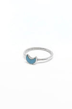 Turquoise Crescent Moon Ring (size 6)