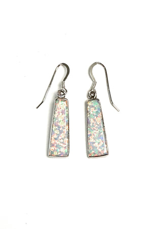 Sterling Silver White Opal Drop Earrings