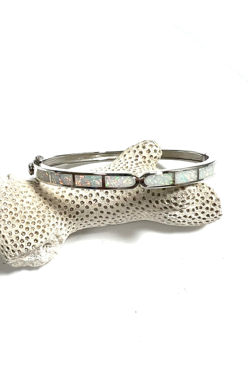 Tarnish-Free White Opal Sterling Silver Bracelet