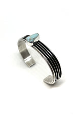 Navajo Sterling Silver and Dry Creek Turquoise Cuff by Darrel Yazzie