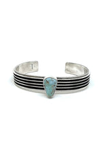 Navajo Sterling Silver and Dry Creek Turquoise Cuff by Darrel Yazzie