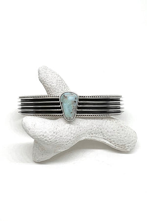 Navajo Sterling Silver and Dry Creek Turquoise Cuff by Darrel Yazzie