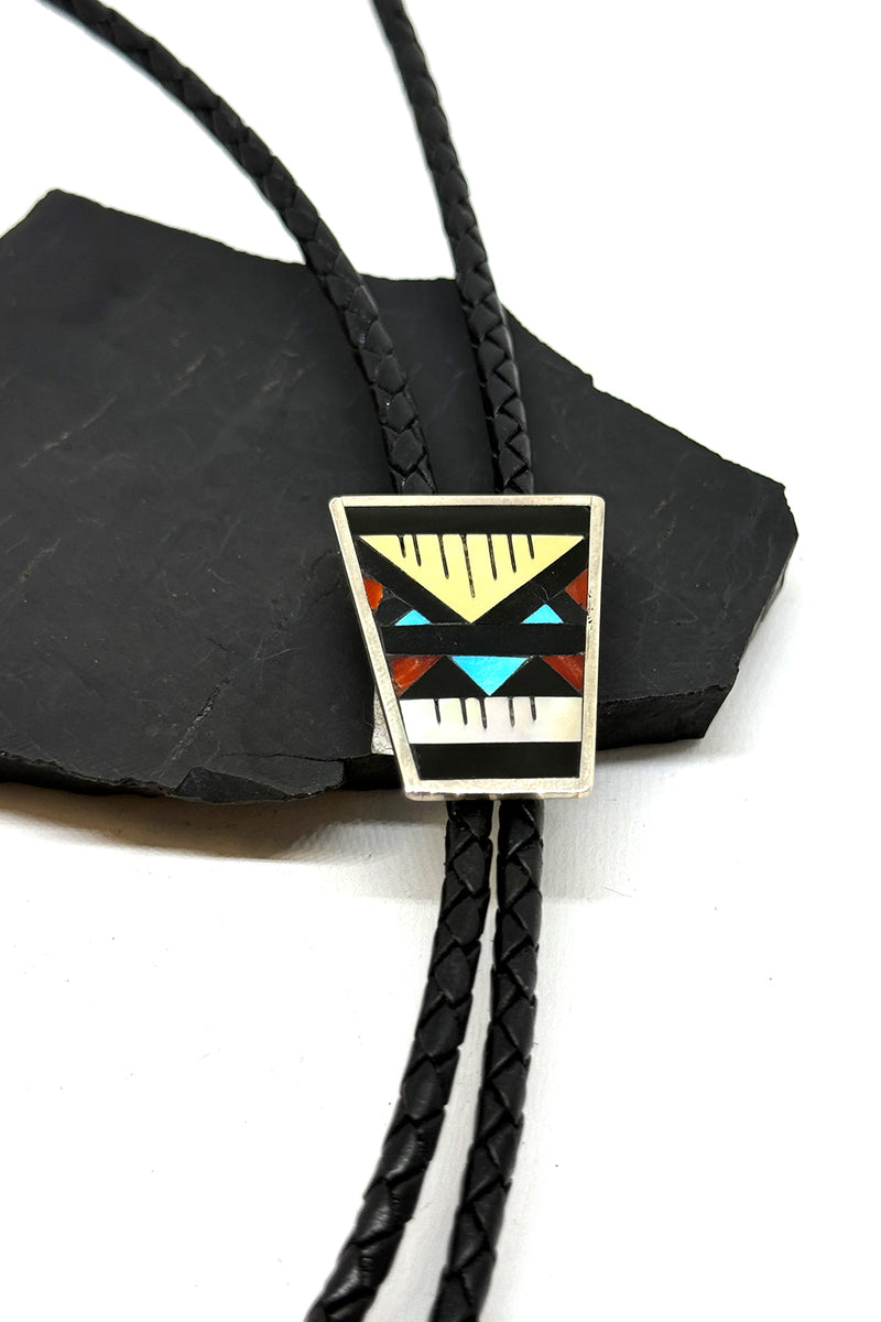 Zuni Mosaic Inlay Bolo Tie