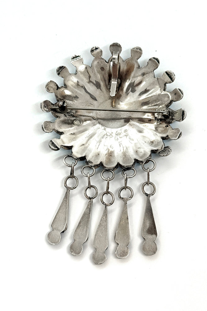 Zuni Sunface Sterling Silver Pin & Pendant by Delwin Gasper