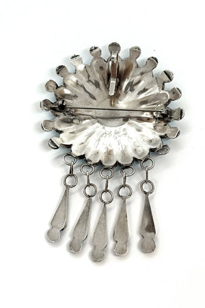 Zuni Sunface Sterling Silver Pin & Pendant by Delwin Gasper