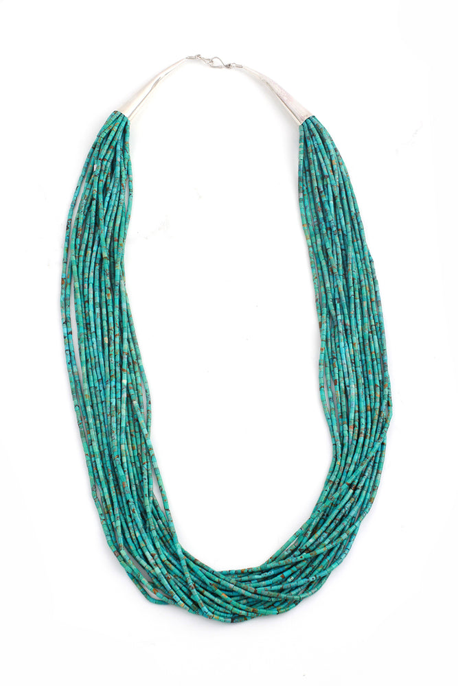 20 Strand Kingman Turquoise Women’s Heishi Necklace