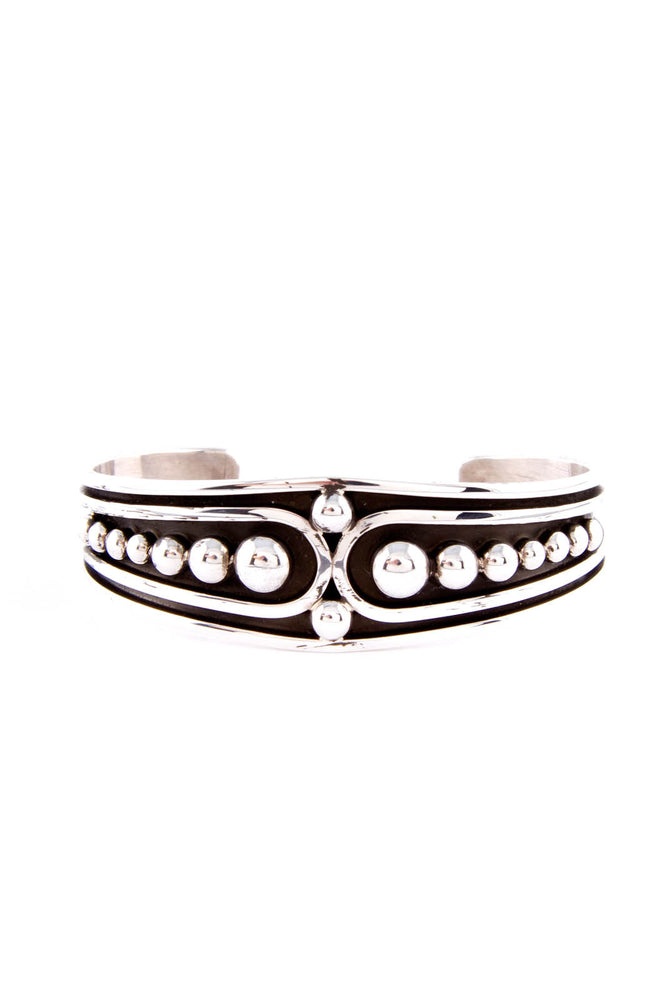 Johnathan Nez Contemporary Navajo Sterling Silver Cuff Bracelet