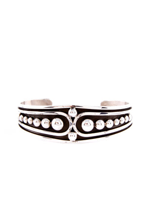 Johnathan Nez Contemporary Navajo Sterling Silver Cuff Bracelet