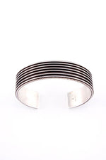 Daryl Yazzie Navajo Ribbed Sterling Silver Cuff Bracelet