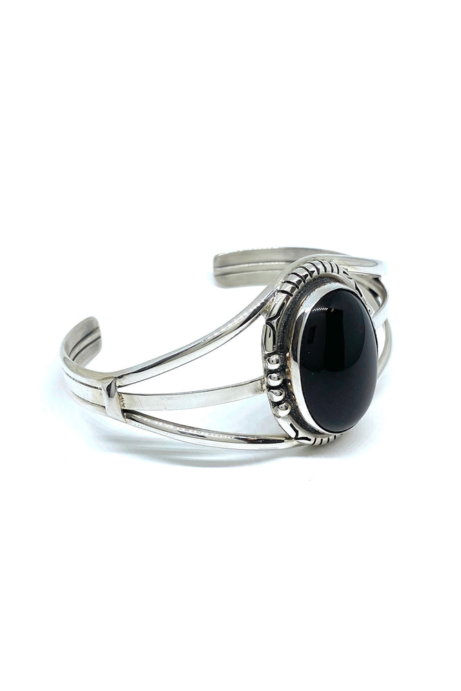 Black Onyx and Sterling Silver Cuff Bracelet