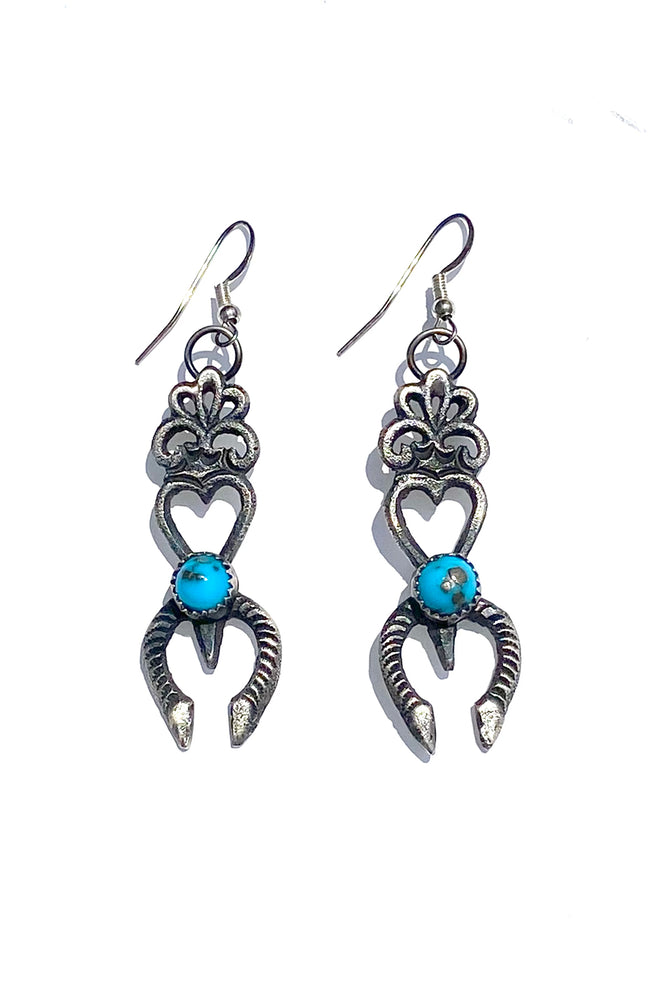 Eva and Linberg Billah Sandcast Kingman Turquoise Earrings