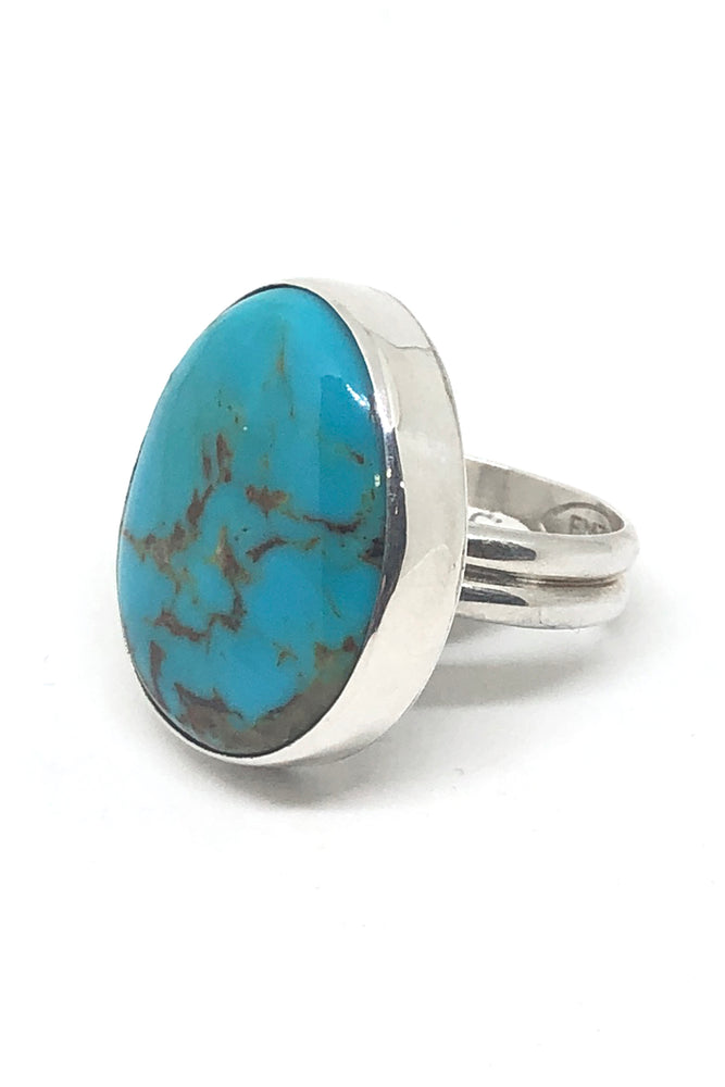 
                
                    Load image into Gallery viewer, Everett and Mary Teller Oval Turquoise Ring (Size 8)
                
            