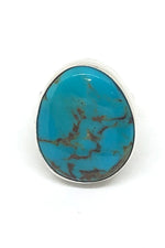 Everett and Mary Teller Oval Turquoise Ring (Size 8)