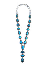 Navajo Etta Endito Egyptian Turquoise Lariat Necklace