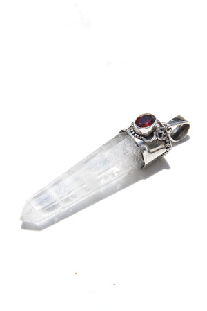 Garnet and Quartz Crystal Pendant