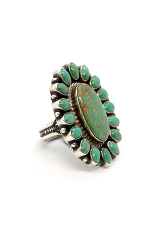 Gloria Begay Turquoise Navajo Cluster Ring (size 8 ¼)