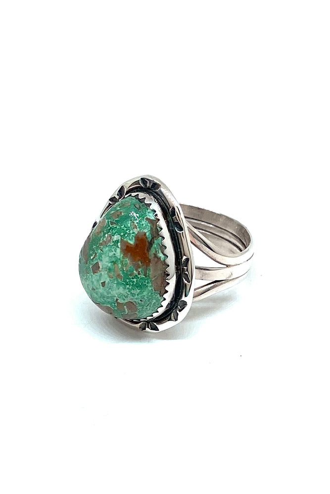 Green Turquoise Navajo Ring (Size 8.5)