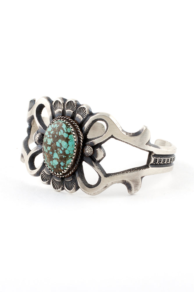 
                
                    Load image into Gallery viewer, Navajo Sandcast Turquoise Bracelet
                
            