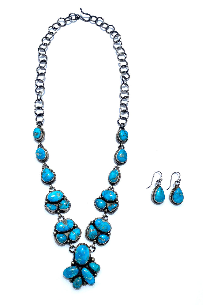 
                
                    Load image into Gallery viewer, Kathleen Chavez Blue Bird Turquoise Necklace Set
                
            