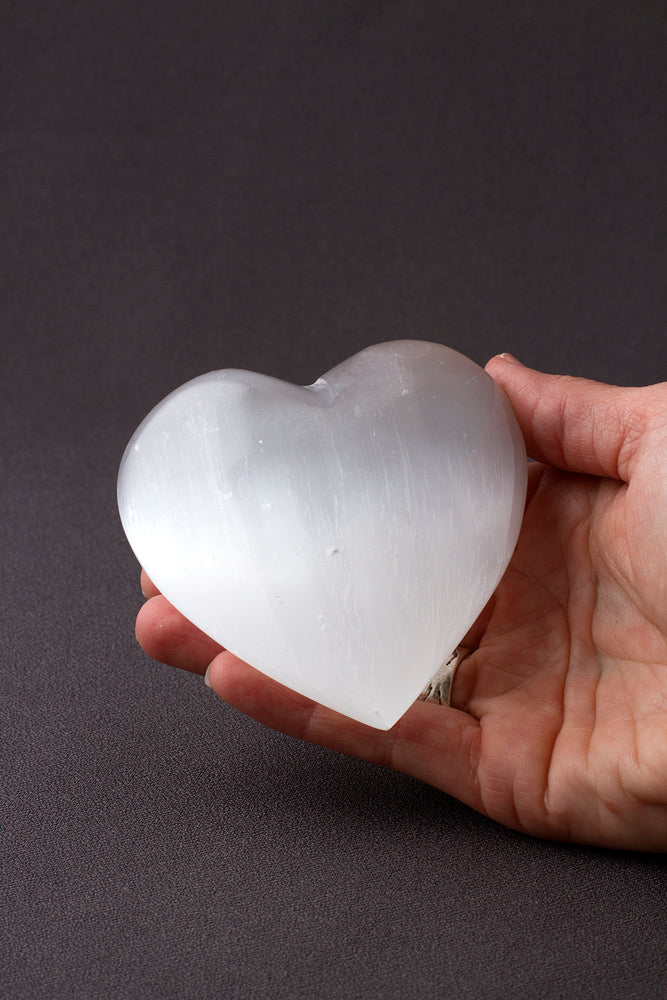 Large Selenite Crystal Heart