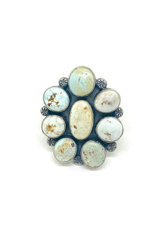 Mary Spencer Dry Creek White Turquoise Cluster Ring (size 8)