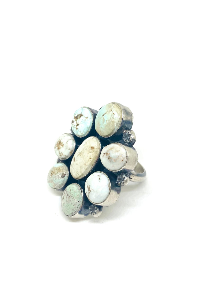 Mary Spencer Dry Creek White Turquoise Cluster Ring (size 8)