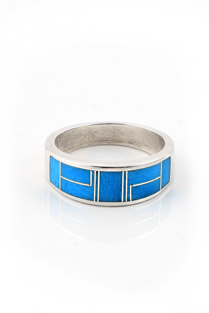 
                
                    Load image into Gallery viewer, Mens Inlay Turquoise Ring
                
            