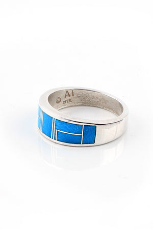 
                
                    Load image into Gallery viewer, Mens Inlay Turquoise Ring
                
            