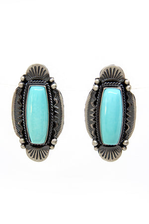 
                
                    Load image into Gallery viewer, M&amp;amp;R Calladito Navajo Turquoise Post Earrings
                
            