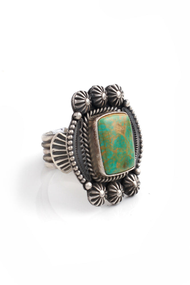 Michael and Rosita Calladitto Vintage Style Turquoise Ring (Size 9.25)