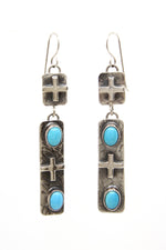 Nakai Turquoise Sterling Silver Cross Earrings
