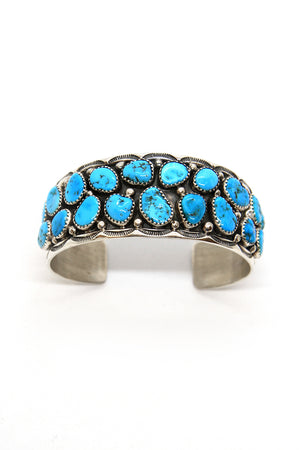 Ted Secatero Natural Kingman Turquoise Row Cuff